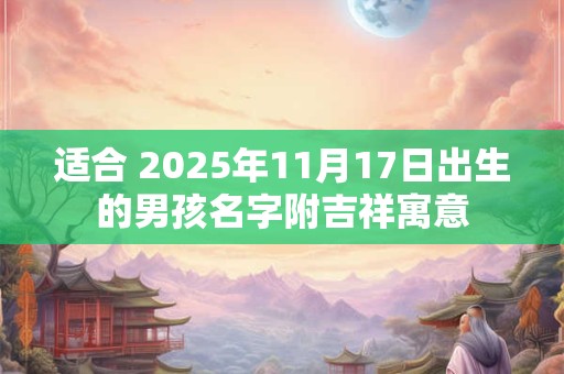 适合 2025年11月17日出生的男孩名字附吉祥寓意