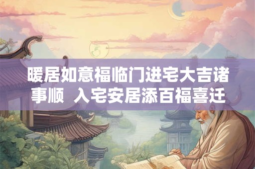 暖居如意福临门进宅大吉诸事顺  入宅安居添百福喜迁新寓纳千祥