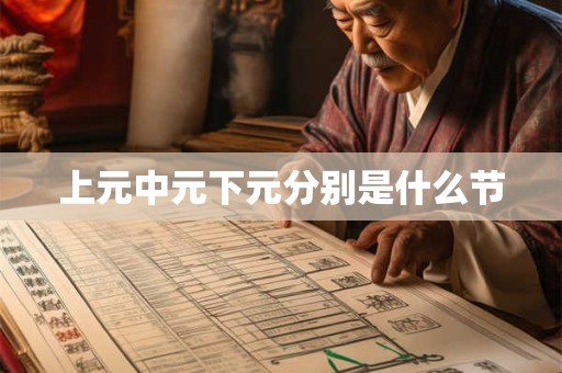 上元中元下元分别是什么节
