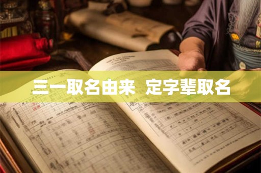 三一取名由来  定字辈取名