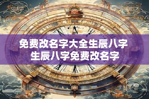免费改名字大全生辰八字 生辰八字免费改名字