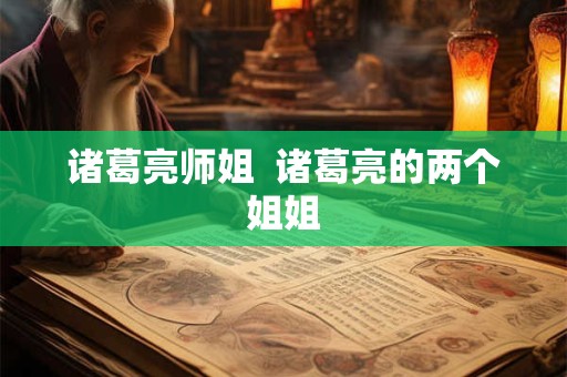 诸葛亮师姐  诸葛亮的两个姐姐