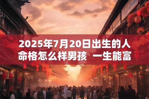 2025年7月20日出生的人命格怎么样男孩  一生能富贵吗