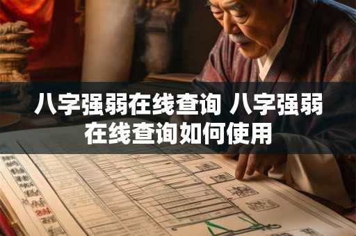 八字强弱在线查询 八字强弱在线查询如何使用