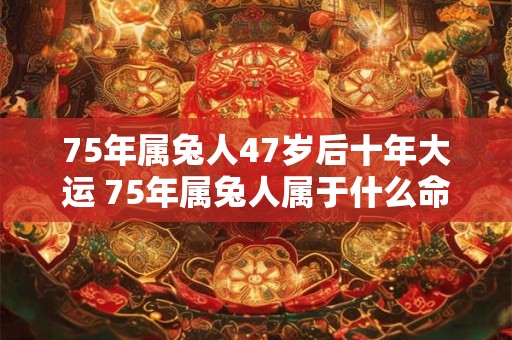 75年属兔人47岁后十年大运 75年属兔人属于什么命