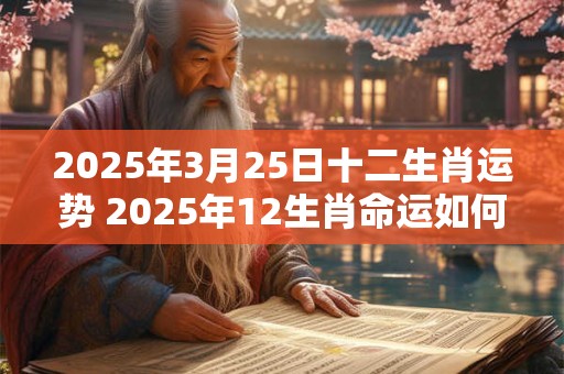 2025年3月25日十二生肖运势 2025年12生肖命运如何