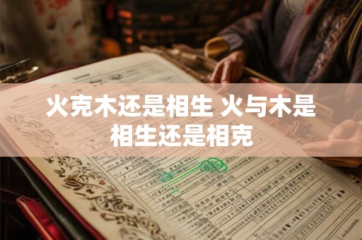 火克木还是相生 火与木是相生还是相克
