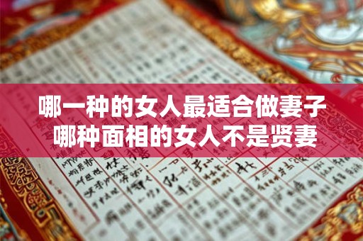 哪一种的女人最适合做妻子 哪种面相的女人不是贤妻良母