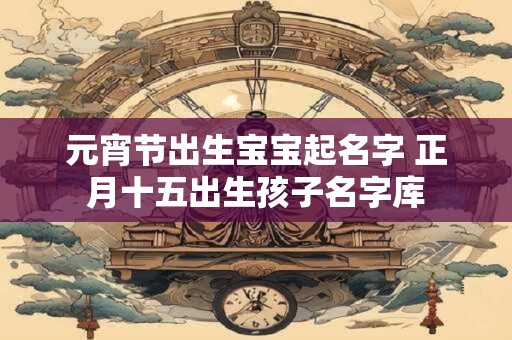 元宵节出生宝宝起名字 正月十五出生孩子名字库