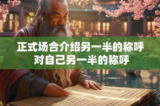 正式场合介绍另一半的称呼 对自己另一半的称呼