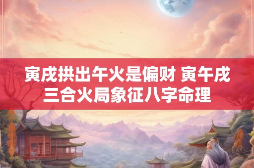 寅戌拱出午火是偏财 寅午戌三合火局象征八字命理