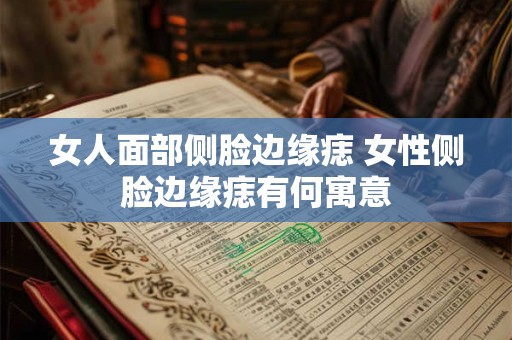 女人面部侧脸边缘痣 女性侧脸边缘痣有何寓意