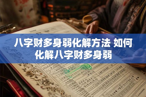 八字财多身弱化解方法 如何化解八字财多身弱