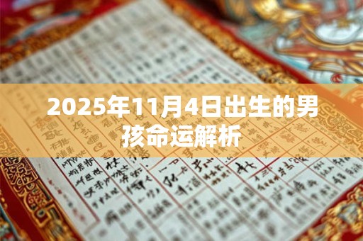 2025年11月4日出生的男孩命运解析