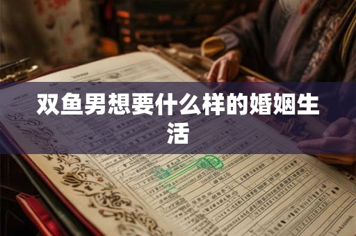 双鱼男想要什么样的婚姻生活
