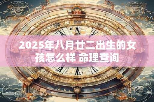 2025年八月廿二出生的女孩怎么样 命理查询