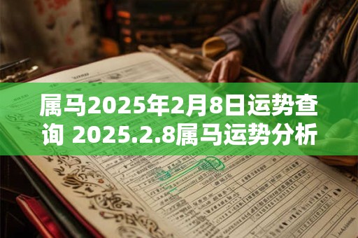属马2025年2月8日运势查询 2025.2.8属马运势分析