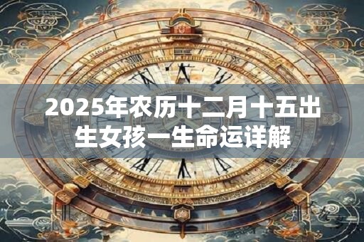 2026年农历十二月十五出生女孩一生命运详解
