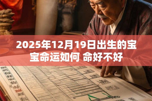 2025年12月19日出生的宝宝命运如何 命好不好