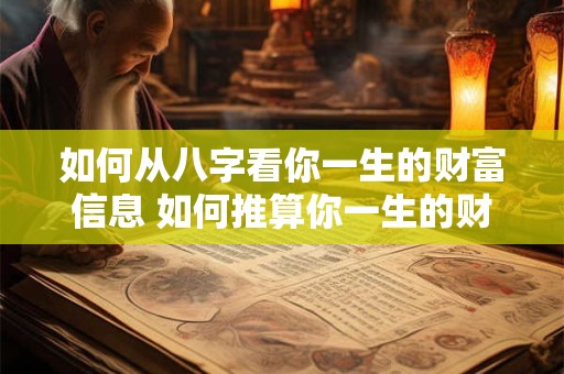 如何从八字看你一生的财富信息 如何推算你一生的财运