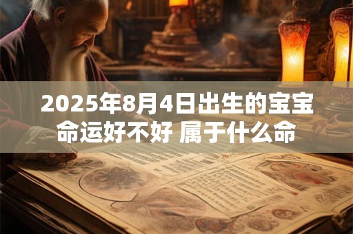 2025年8月4日出生的宝宝命运好不好 属于什么命