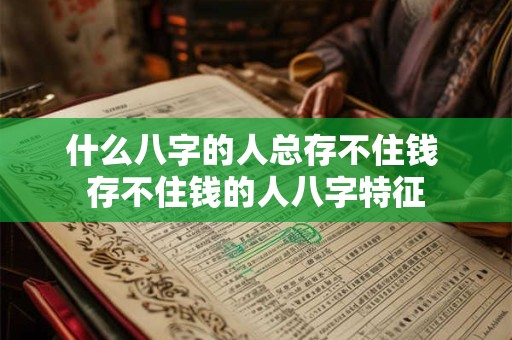 什么八字的人总存不住钱 存不住钱的人八字特征