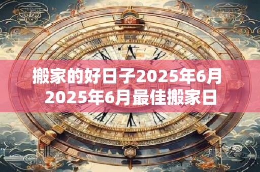 搬家的好日子2025年6月 2025年6月最佳搬家日