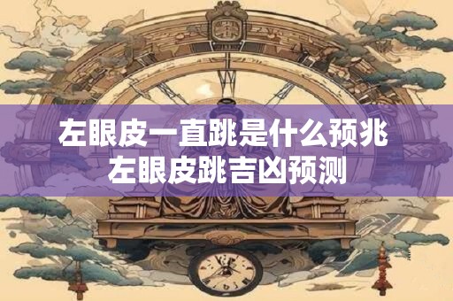 左眼皮一直跳是什么预兆 左眼皮跳吉凶预测