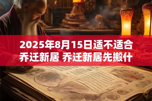2025年8月15日适不适合乔迁新居 乔迁新居先搬什么