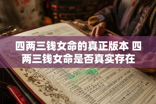 四两三钱女命的真正版本 四两三钱女命是否真实存在