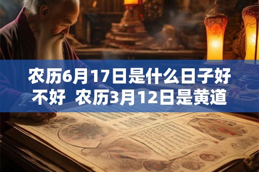农历6月17日是什么日子好不好  农历3月12日是黄道吉日吗