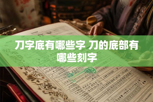 刀字底有哪些字 刀的底部有哪些刻字