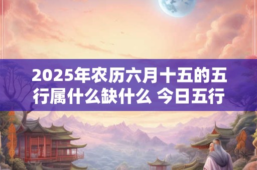 2025年农历六月十五的五行属什么缺什么 今日五行查询