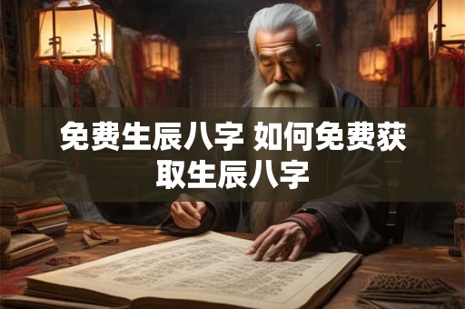免费生辰八字 如何免费获取生辰八字
