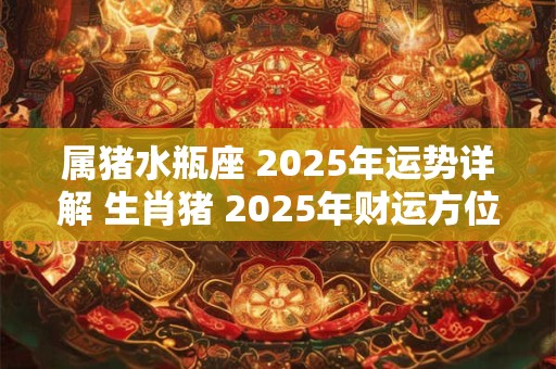 属猪水瓶座 2025年运势详解 生肖猪 2025年财运方位