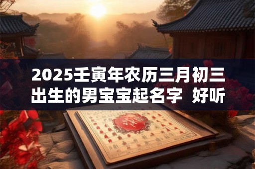 2025壬寅年农历三月初三出生的男宝宝起名字  好听稀少