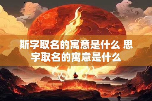 斯字取名的寓意是什么 思字取名的寓意是什么