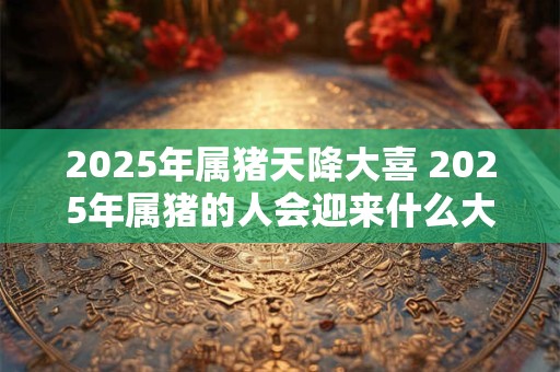 2025年属猪天降大喜 2025年属猪的人会迎来什么大喜消息