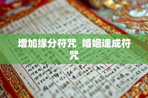 增加缘分符咒  婚姻速成符咒
