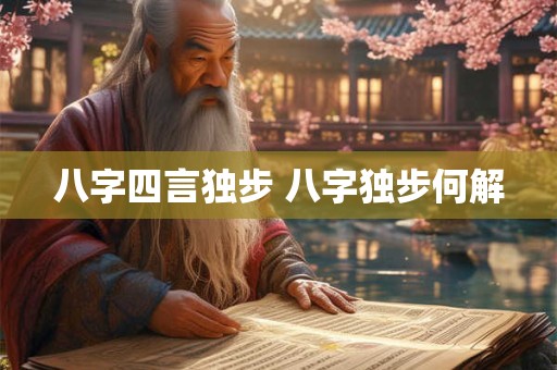八字四言独步 八字独步何解