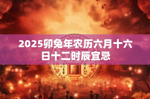 2025卯兔年农历六月十六日十二时辰宜忌