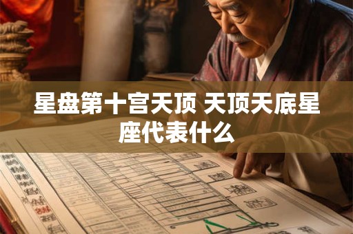 星盘第十宫天顶 天顶天底星座代表什么