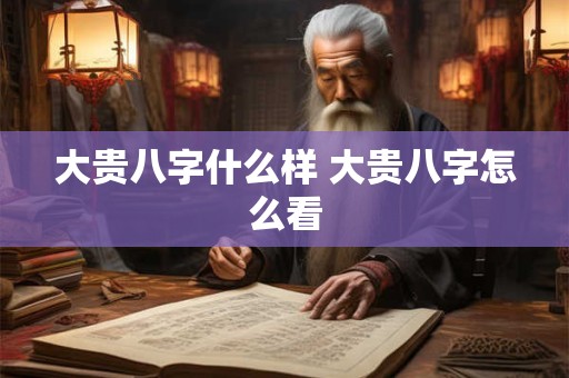 大贵八字什么样 大贵八字怎么看