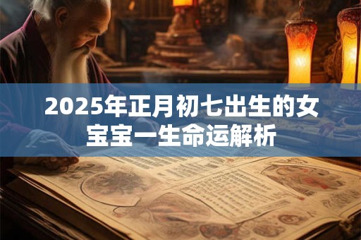 2026年正月初七出生的女宝宝一生命运解析