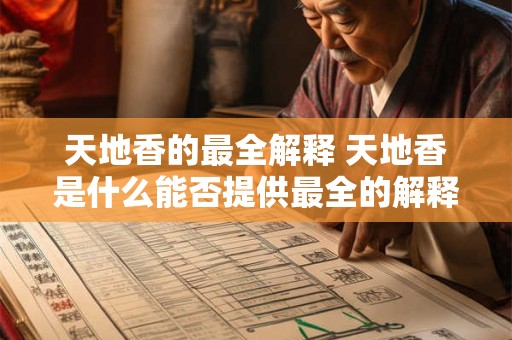 天地香的最全解释 天地香是什么能否提供最全的解释