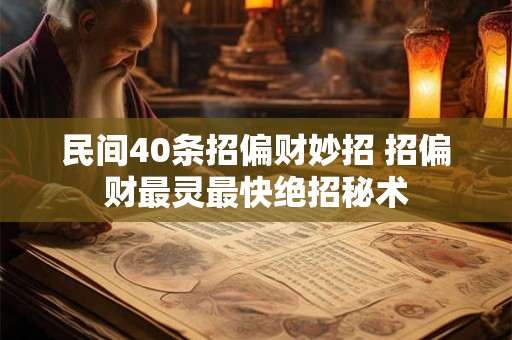 民间40条招偏财妙招 招偏财最灵最快绝招秘术