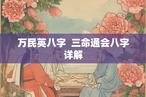 万民英八字  三命通会八字详解