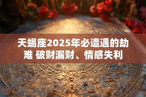 天蝎座2025年必遭遇的劫难 破财漏财、情感失利