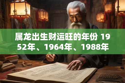 属龙出生财运旺的年份 1952年、1964年、1988年