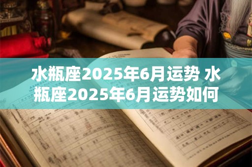 水瓶座2025年6月运势 水瓶座2025年6月运势如何